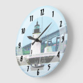 Vuurtoren, brug en boten, Newport, RI Grote Klok (Hoek)