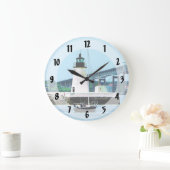 Vuurtoren, brug en boten, Newport, RI Grote Klok (Huis)