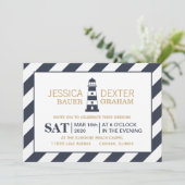 Vuurtoren bruiloft kaart (Staand voorkant)