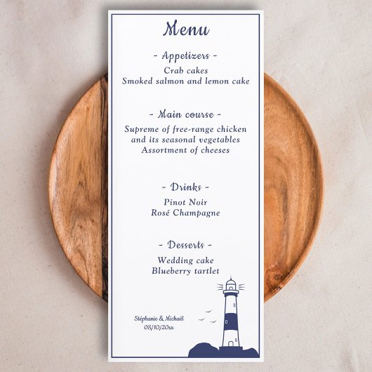 Vuurtoren Bruiloft Menu