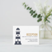 Vuurtoren bruiloft receptie informatiekaartje (Staand voorkant)