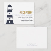 Vuurtoren bruiloft receptie informatiekaartje (Voorkant / Achterkant)