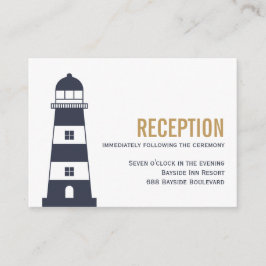 Vuurtoren bruiloft receptie informatiekaartje