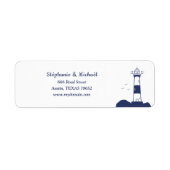 Vuurtoren Bruiloft Retouradres Label (Voorkant)