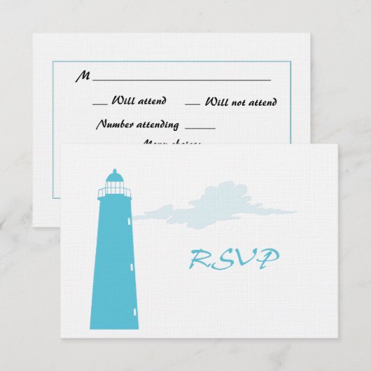 Vuurtoren bruiloft RSVP (Voorkant / Achterkant)