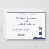 Vuurtoren Bruiloft Save The Date Kaart (Voorkant)