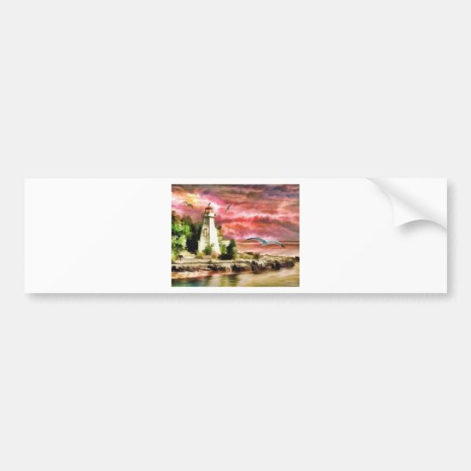 vuurtoren bumpersticker (Voorkant)