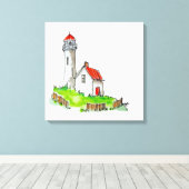 Vuurtoren Canvas Afdruk (Insitu (Houten vloer))