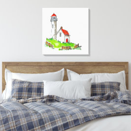 Vuurtoren Canvas Afdruk