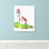 Vuurtoren Canvas Afdruk (Insitu (Houten vloer))