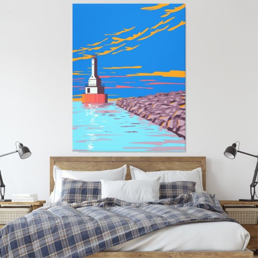 vuurtoren canvas afdruk (Insitu (Slaapkamer))