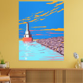 vuurtoren canvas afdruk (Insitu (Woonkamer))