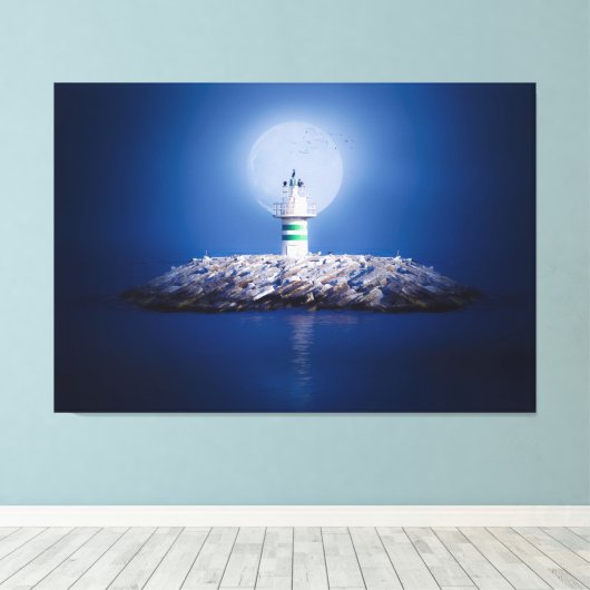 vuurtoren canvas afdruk (Insitu (Houten vloer))