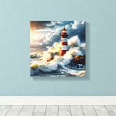 vuurtoren canvas afdruk (Insitu (Houten vloer))