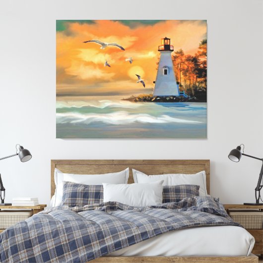 vuurtoren canvas afdruk (Insitu (Slaapkamer))