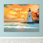 vuurtoren canvas afdruk (Insitu (Houten vloer))