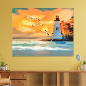 vuurtoren canvas afdruk (Insitu (Woonkamer))