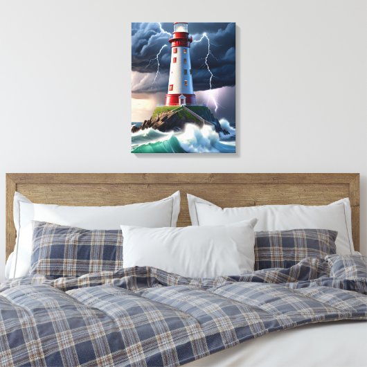 vuurtoren canvas afdruk (Insitu (Slaapkamer))