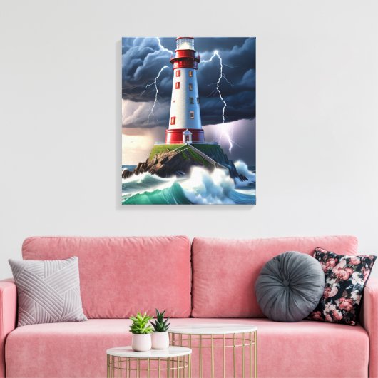 vuurtoren canvas afdruk (Insitu (Woonkamer))