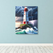vuurtoren canvas afdruk (Insitu (Houten vloer))