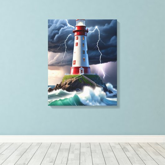 vuurtoren canvas afdruk (Insitu (Houten vloer))