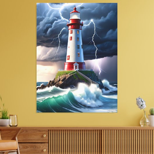 vuurtoren canvas afdruk (Insitu (Woonkamer))