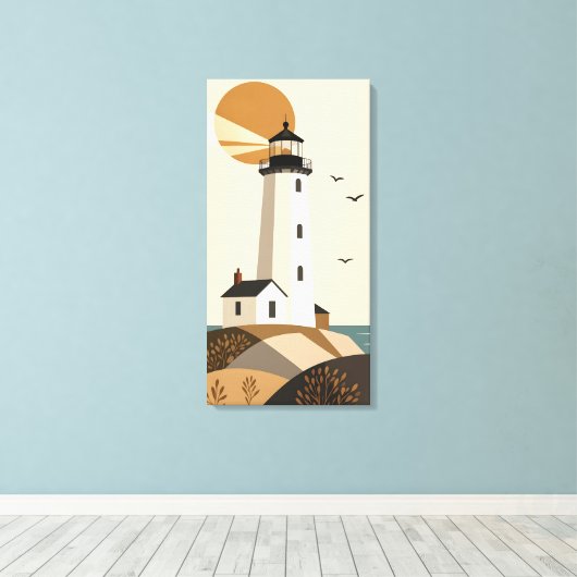 Vuurtoren Canvas Afdruk (Insitu (Houten vloer))