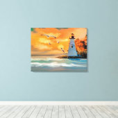 vuurtoren canvas afdruk (Insitu (Houten vloer))