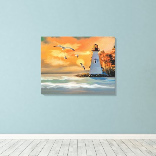 vuurtoren canvas afdruk (Insitu (Houten vloer))