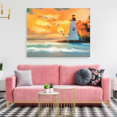 vuurtoren canvas afdruk (Insitu (Woonkamer))