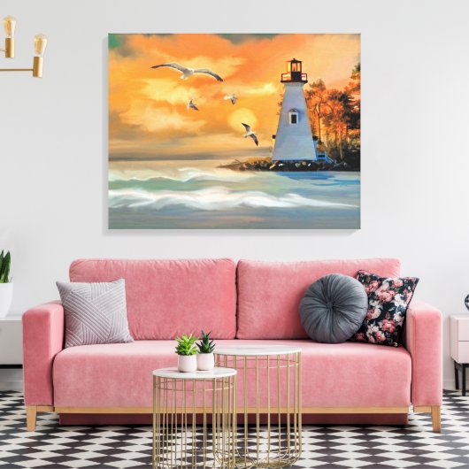 vuurtoren canvas afdruk (Insitu (Woonkamer))