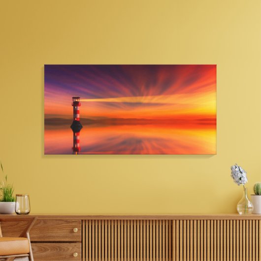 vuurtoren canvas afdruk (Insitu (Woonkamer))