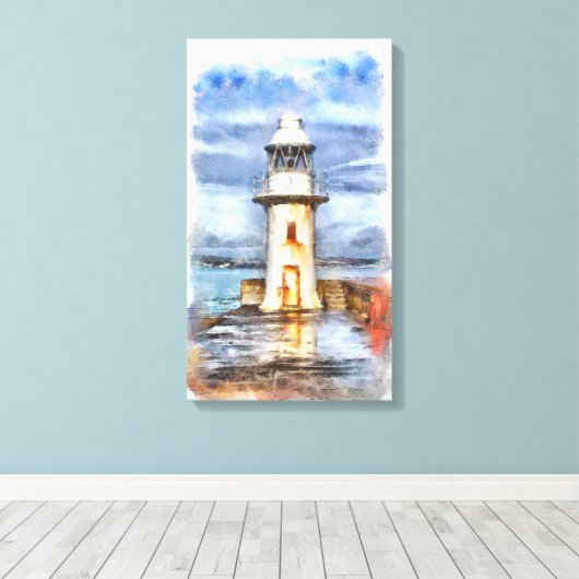 vuurtoren canvas afdruk (Insitu (Houten vloer))