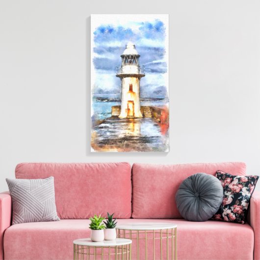 vuurtoren canvas afdruk (Insitu (Woonkamer))