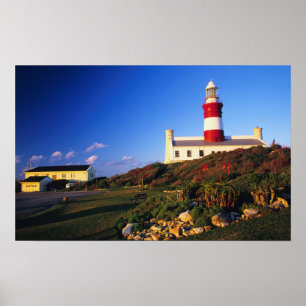 Vuurtoren, Cape Agulhas, Westerne Kaap Poster