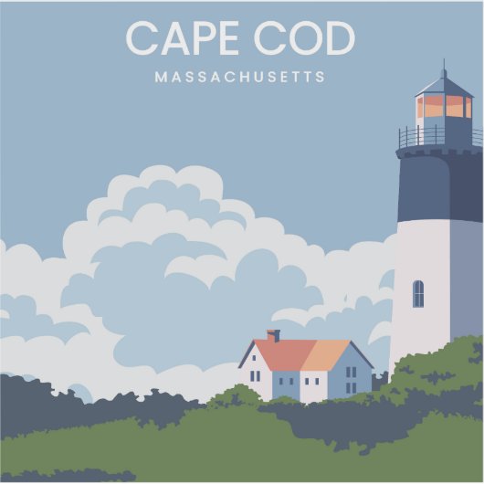 Vuurtoren Cape Cod Massachusetts Sticker (Voorkant)