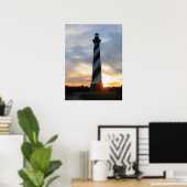 Vuurtoren Cape Hatteras bij zonsondergang Poster (Thuiskantoor)