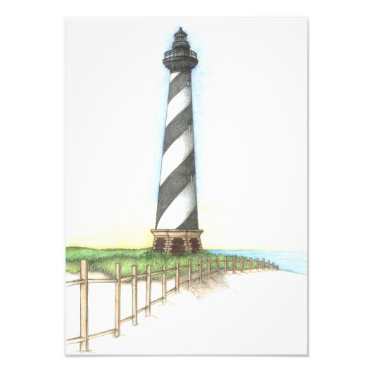 Vuurtoren Cape Hatteras Foto Afdruk (Voorkant)