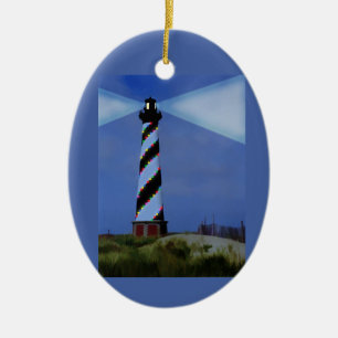 Vuurtoren CApe Hatteras Keramisch Ornament