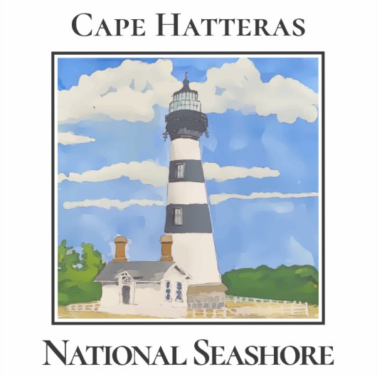 Vuurtoren, Cape Hatteras, National Seashore Sticker (Voorkant)