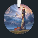 Vuurtoren Cape Hatteras, NC Ornament<br><div class="desc">Er komen er nu en altijd meer! Zie de achterkant om namen toe te voegen, tekst te wijzigen of te verwijderen! Dit is een geweldig cadeau op elk moment van het jaar voor een nautisch thema of souvenirs ... . vrienden, huwelijksgunsten, pensioen, afstuderen ... . noem maar op Zazzle! Zie...</div>