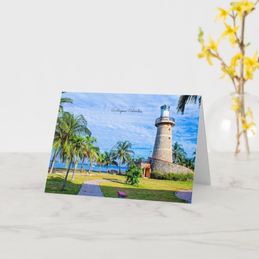 Vuurtoren, Cartagena, Colombia Kaart (Gele Bloem)