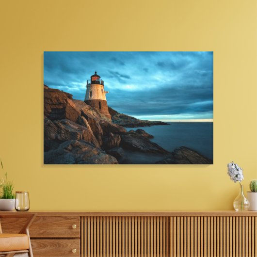 vuurtoren | Castle Hill Lighthouse Canvas Afdruk (Insitu (Woonkamer))