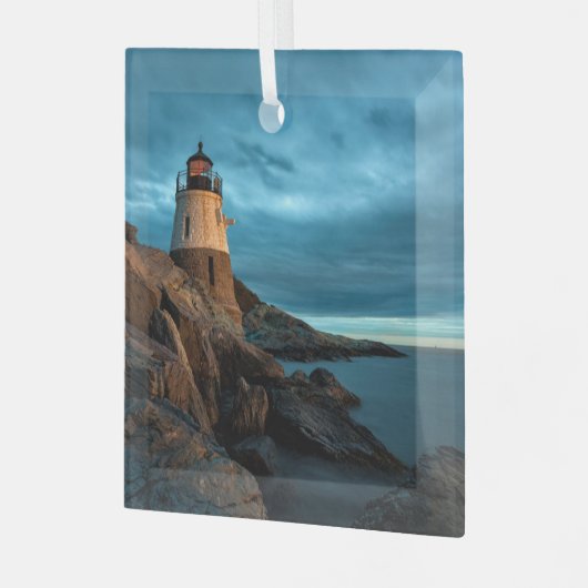 vuurtoren | Castle Hill Lighthouse Glas Ornament (Voorkant links)