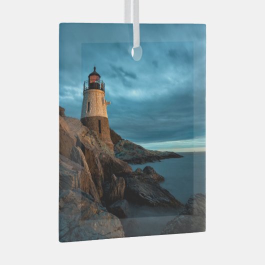 vuurtoren | Castle Hill Lighthouse Glas Ornament (Voorkant Rechts)