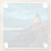 vuurtoren | Castle Hill Lighthouse Glazen Onderzetter (Achterkant)