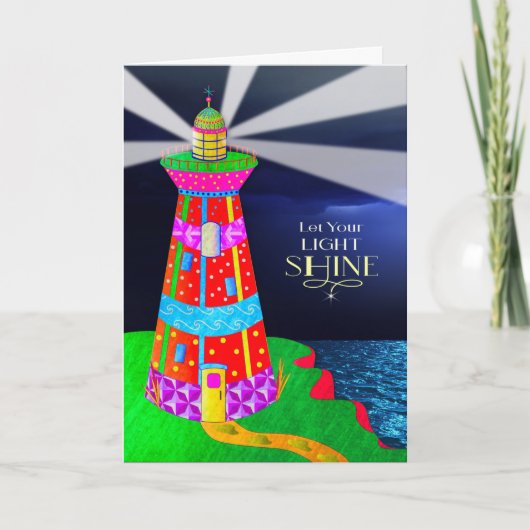 Vuurtoren Christelijk Laat Uw Licht Schijnen Kaart (Voorkant)