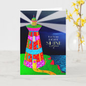 Vuurtoren Christelijk Laat Uw Licht Schijnen Kaart (Gele Bloem)