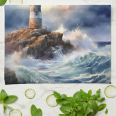 Vuurtoren Christelijke keukenhanddoek (Gevouwen)