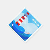 Vuurtoren cocktail papieren servetten (Hoek)